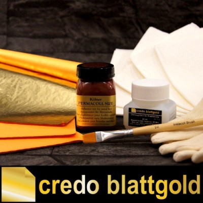 Starterset Schlagmetall Goldfarben - Blattgold Imitat