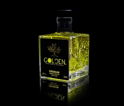 Organisches hochwertiges Olivenöl mit echtem feinstem Blattgold